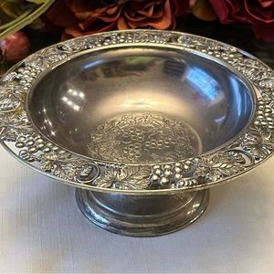 Vintage “Japan” Silver Plated Pedestal Candy or Nut Dish for the Holidays